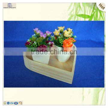 Fabulous Love Theme Solid Heart Shape Pine Wooden Tray photo-6