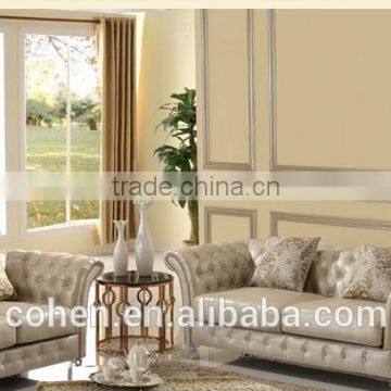 European Style PU Leather Sofa Designs With Crystal ButtonsSF033