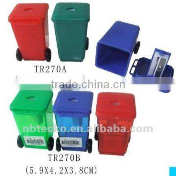 Hot selling trash can shape pencil sharpener