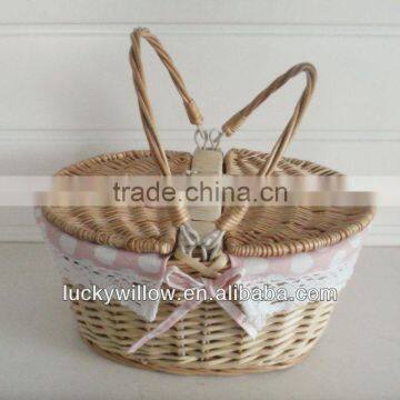 2016 round willow storage basket with lids