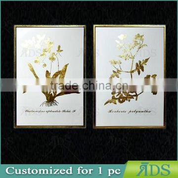 Framed Handmade Canvas Oil Painting With Gold Leaf Forest for Home Decoration photo-2