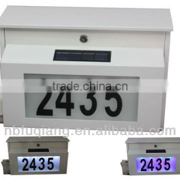 wall mount solar lighted mailbox with name plates