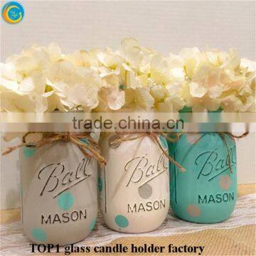 examples of handicrafts Glass Candle Jars with Gold Rhinestones