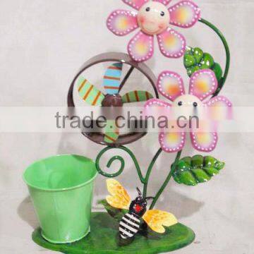 YS11918 flower windmill iron plant pot stand for sale with size