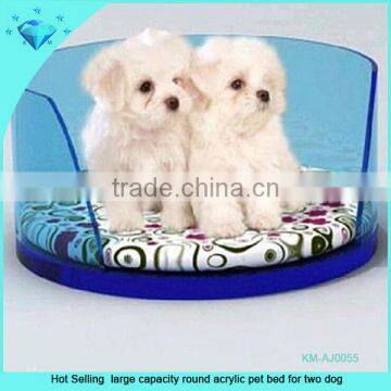 Hot Selling large capacity round acrylic pet bed for two dog