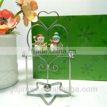 Double Acrylic Snowmans Metal Table Decoration for Valentines photo-2