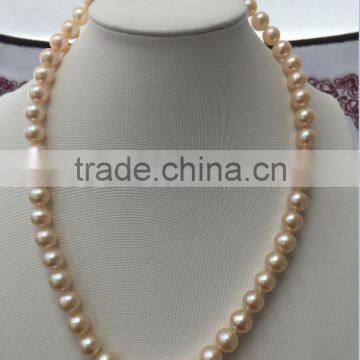 Fancy 9-10mm Pink Freshwater Pearl Necklace Designs For Ladies photo-4