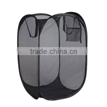 Mesh And Folding Collapsible POP UP Hamper In Black