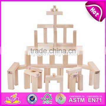 Best Sale 51 Pcs Building Toys Wooden Educational Play Blocks for Toddlers W13D150 photo-5