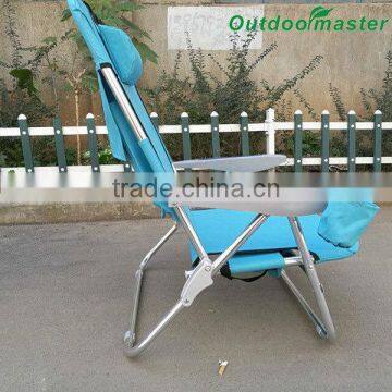 Outdoor Light Blue Lightweight Aluminum Backpack Folding Chair photo-6