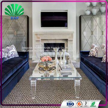 Plexiglass Mirrored Coffee Table Acrylic Cafe Table Clear Living Room Center Table photo-2