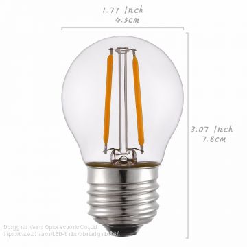 Led dimmable filament bulb,new led bulb,bright edison bulbs G45 2W