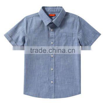 2T-16Y Wholesale Western Kid Boys Short Sleeve Denim Shirt Manufacture