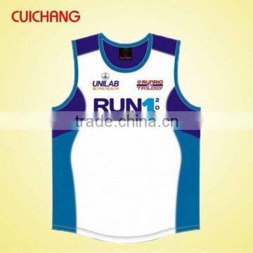 wholesale heat transfer/silk screen print polyester/cotton custom design fashion running singlet/tank top YDBX-072