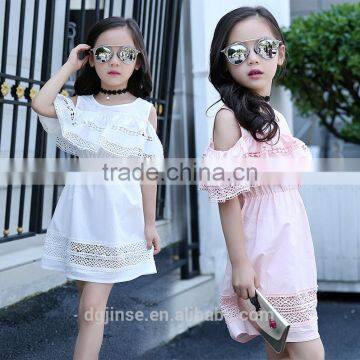 The new model kids latest design summer children frocks designs girl party dress off shoulder dresses for 2-7years old