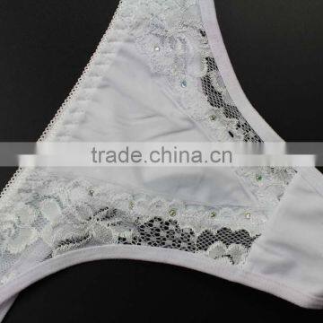 Stock Women Sey Fashion Diamond Ice Silk Underwear Women Transparent Taste Temptation t Pants Lace Low Waist Transparent Panties photo-5