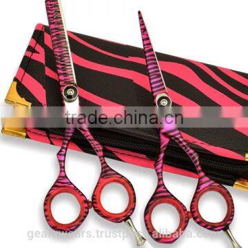 Hairdressing Scissors Purple Zebra