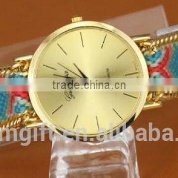 2015 DIY Handmade Braided Rope Watch Korean Exquisite Rainbow Bracelet Watch photo-3