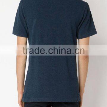 Indigo Blue Mens Cotton Short Sleeve Polo Shirt Fabric With Pocket Wholesale China photo-4