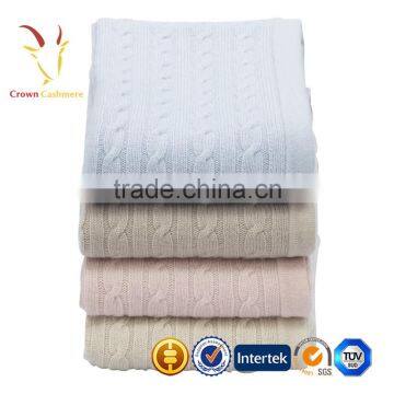 Colorful Cable Luxe Knitted Cashmere Baby Blanket