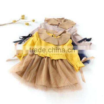 S33548W Baby Girls Grenadine Knitted Lace Dress Kids Cute Dress