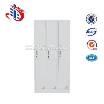 Factory supply wholesale 3 door metal gym storage clothes locker