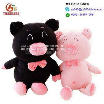 Christmas Stuffed Animal Fluffy Chubby Round Square Pig Wholesale Dancing Singing Cute Fat Black Stuffed Plush Pig Toy