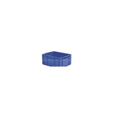 Blue plastic turnover crate