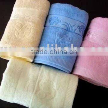 100% cotton plain dyed terry jacquard hand towel