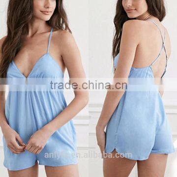 China Clothes Female Brace Deep v Across Backless Comfortable Short One Piece