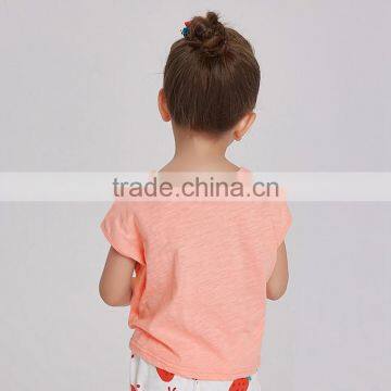 Girls Bat Sleeve Loose Lovely Print Shoulder Crewneck Undershirt T-shirts photo-4