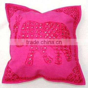 Handmade Embroidery With Mirror Work Cushion