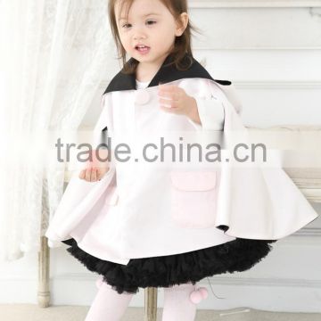 High fashion boutique clothing baby cape latest hooded satin cape for girls