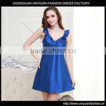 Women Hot Solid Robes Camisole Nightgown Sleepwear Mini Dresses Ladies Silk Night Sexy Dress