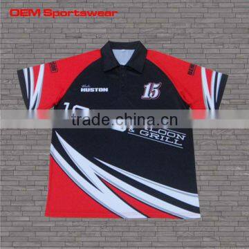 2015 new design sublimated men racing polo shirts