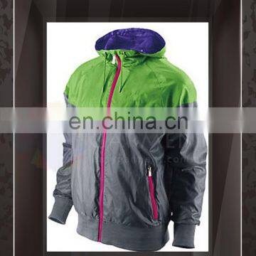 OEM Design Hot Sales Outdoor Waterproof Zip Contrast Color Logo Printing Women Wind Jacket