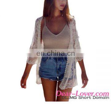 New Style Off White Sheer Rose Lace Cover Up Beach Dresses Wholesale