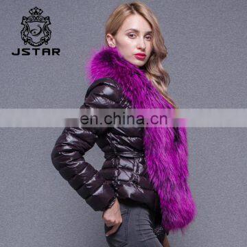 Fashion Style Purple large lapel fur jacket