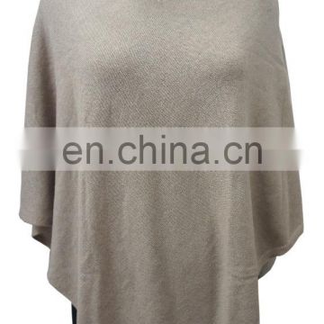 Plain Pashmina wool Knitted poncho 2017