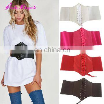 China Factory cheap price white elasticity mature ladies corset waist slimming belt