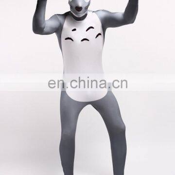 Gray Animal Spandex Full Body Cosplay Costume Tiger Bear For Adult Men Women