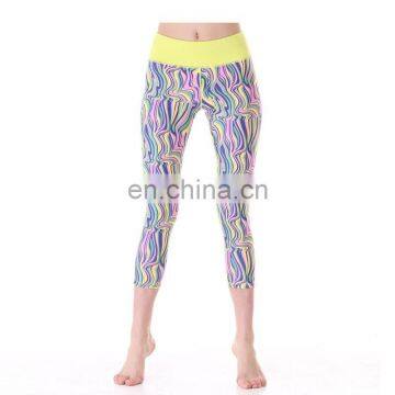 women printed finess yoga active wear capri leggings