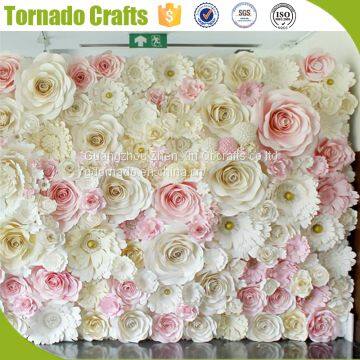 2017 Wholesale Amazing Artificial Pink White Paper Flower for Wall Wedding Decoration photo-3