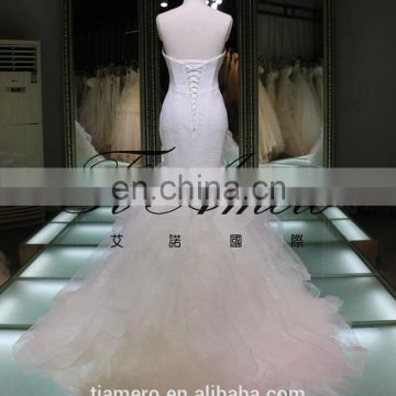 1A953 Elegant High Quality Wipe A Bosom Lace Sheath Couture Bridal Dress Evening Dress