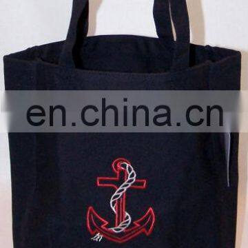 Ship Anchor & Rope Cotton Canvas Boat Tote Bag Custom Embroidery