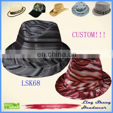 Factory Direct Sale Best Price Striped cheap hat vintage fedora hats cheap fedora hats,LSF68