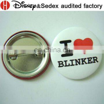 2017Factory supply tin badge blank button badge Disney &sedex audited factory