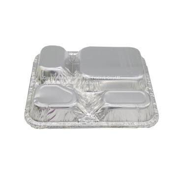 Disposable 4 Compartment Aluminum Foil Meal Tray With Lid photo-3