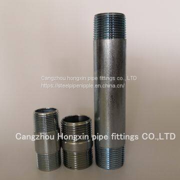 Hot Sales BSPT Carbon Steel Thread Both End Pipe Nipples