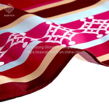 OEM/ODM Factory Made Fashion Elegant flower printed twill silk scarf custom Customs Data